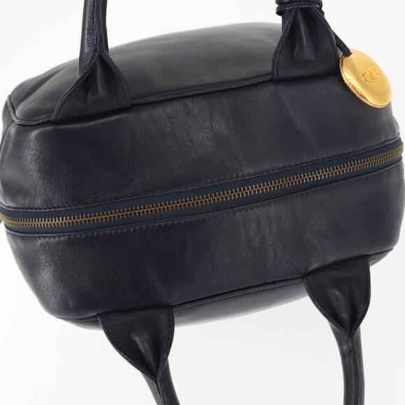 Christian Dior Hand Bag Leather Navy Gold Auth BA5820 - Picture 6 of 16